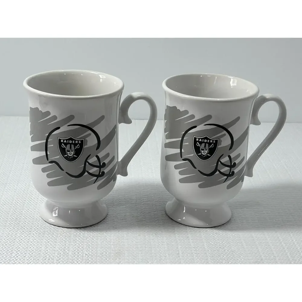 NFL Oakland Raiders‎ - 10oz Expresso Cafe - Ceramic Cup - Mug, (Set of 2)